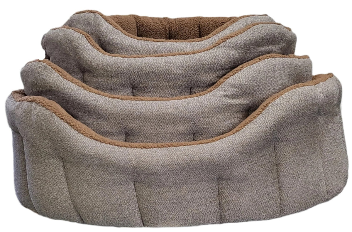 Premium Orkney Tweed Fleece Lined Bolster Beds - Pet Supplier Store