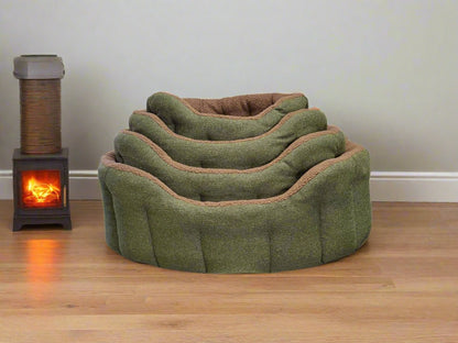 Premium Orkney Tweed Fleece Lined Bolster Beds - Pet Supplier Store
