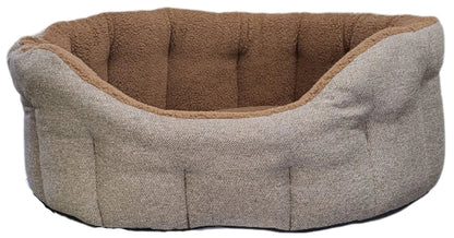 Premium Orkney Tweed Fleece Lined Bolster Beds - Pet Supplier Store