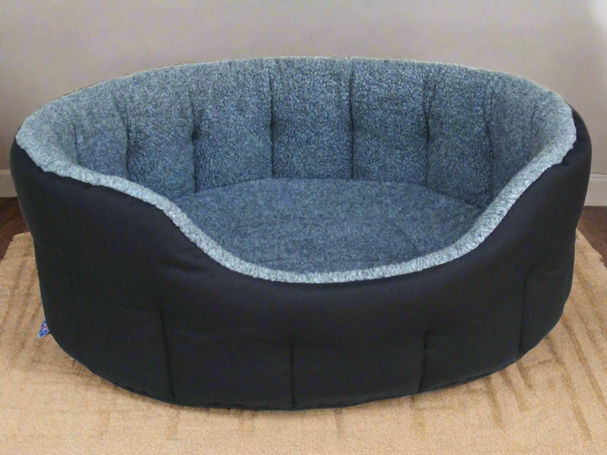 Premium Oval Bolster Style Heavy Duty Fleece Lined Machine Washable Dog Bed - Pet Supplier Store