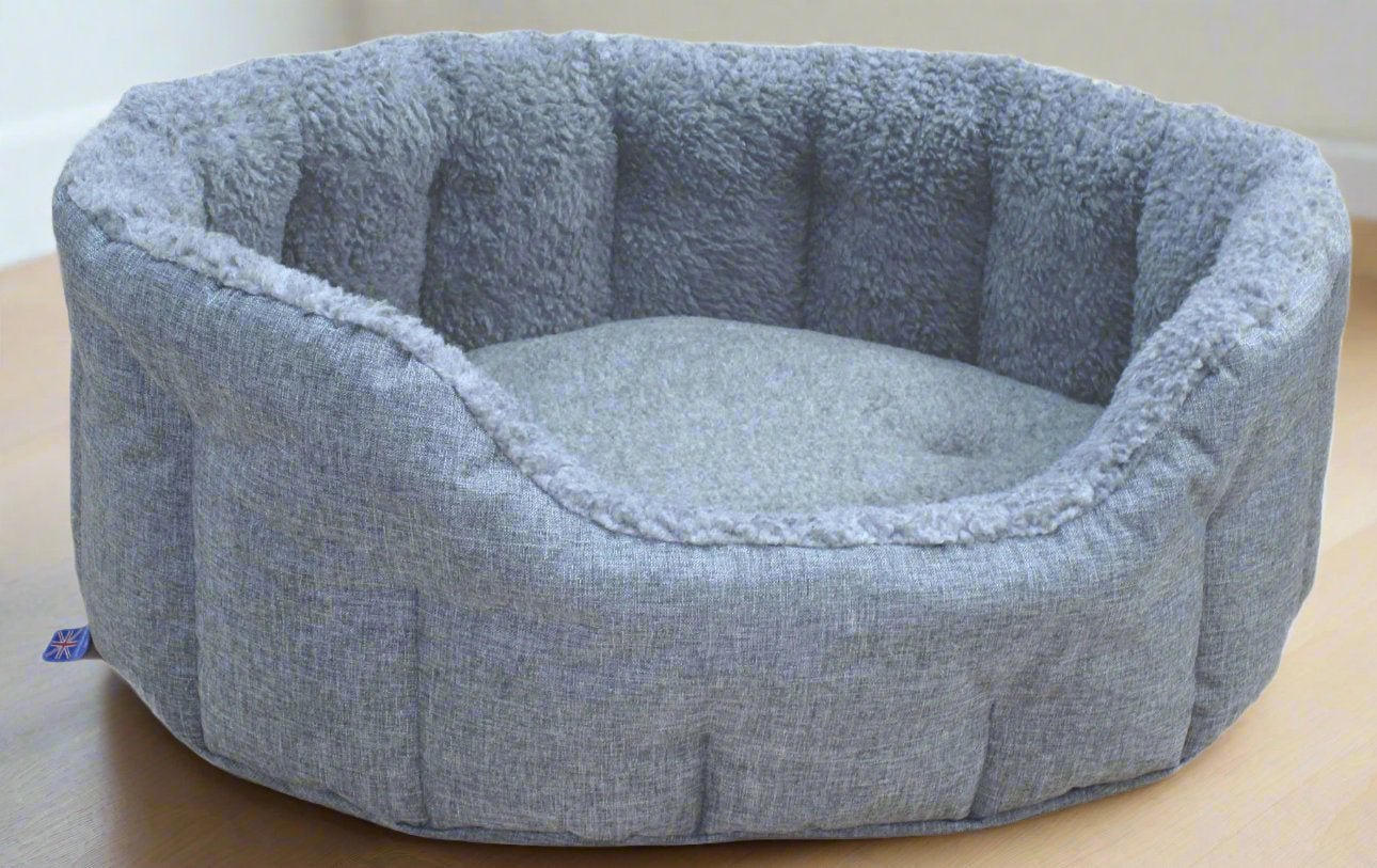 Premium Oval Bolster Style Heavy Duty Fleece Lined Machine Washable Dog Bed - Pet Supplier Store