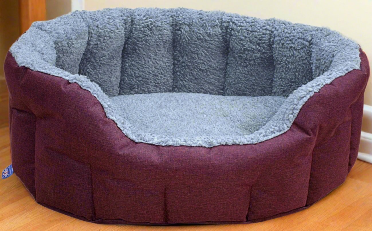 Premium Oval Bolster Style Heavy Duty Fleece Lined Machine Washable Dog Bed - Pet Supplier Store
