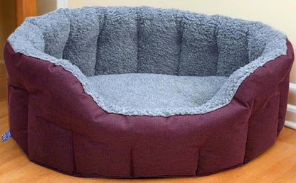 Premium Oval Bolster Style Heavy Duty Fleece Lined Machine Washable Dog Bed - Pet Supplier Store
