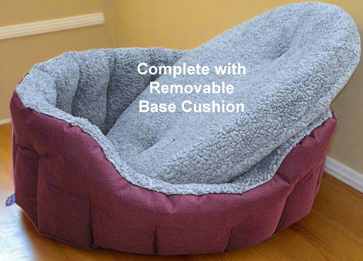 Premium Oval Bolster Style Heavy Duty Fleece Lined Machine Washable Dog Bed - Pet Supplier Store