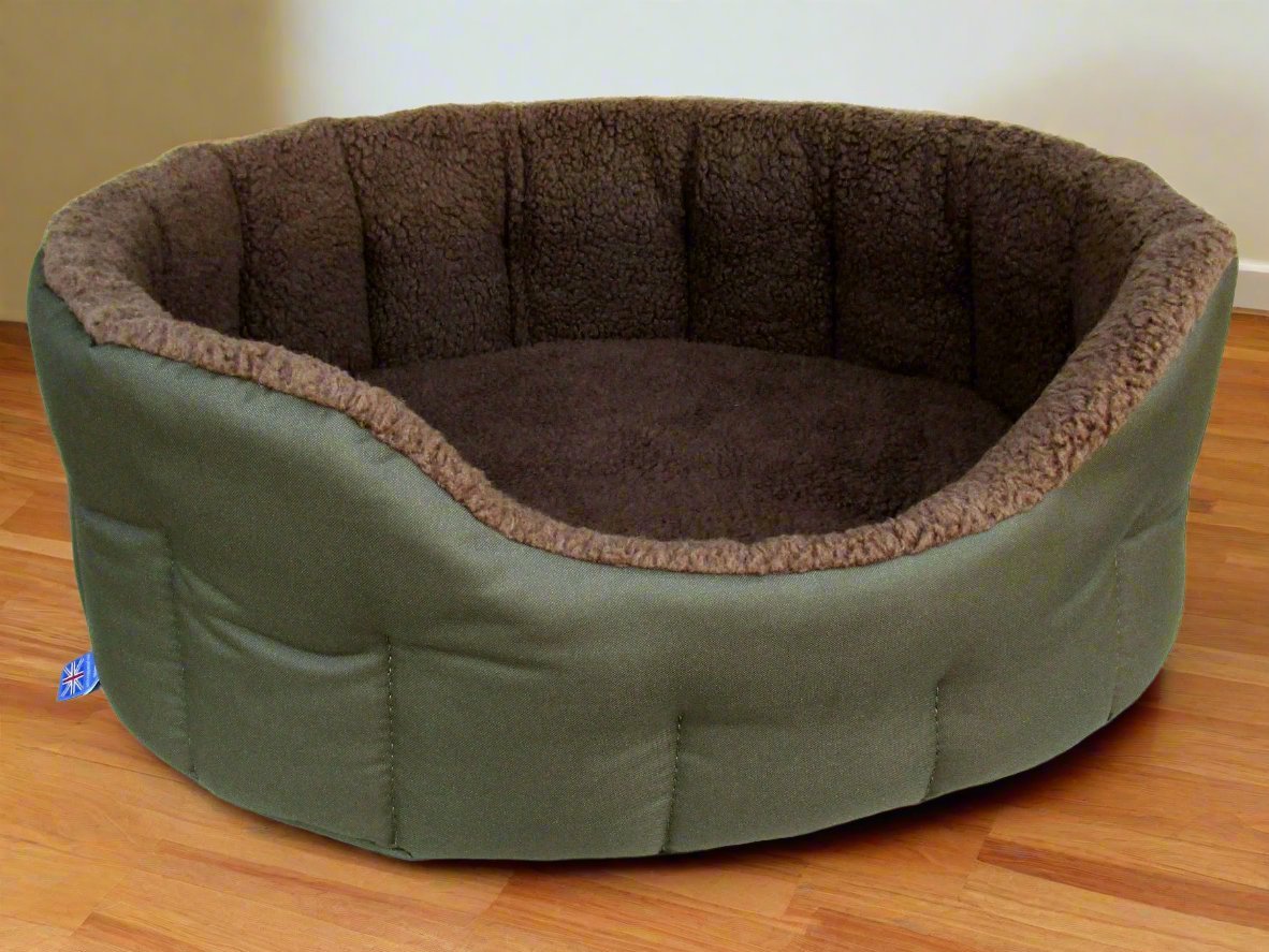 Premium Oval Bolster Style Heavy Duty Fleece Lined Machine Washable Dog Bed - Pet Supplier Store