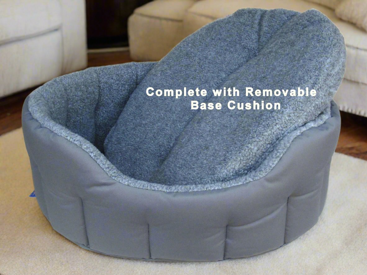 Premium Oval Bolster Style Heavy Duty Fleece Lined Machine Washable Dog Bed - Pet Supplier Store