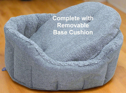 Premium Oval Bolster Style Heavy Duty Fleece Lined Machine Washable Dog Bed - Pet Supplier Store