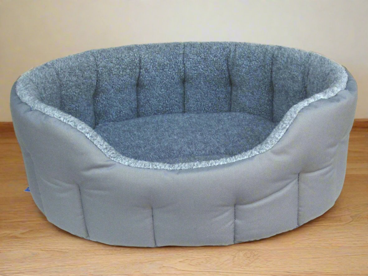 Premium Oval Bolster Style Heavy Duty Fleece Lined Machine Washable Dog Bed - Pet Supplier Store