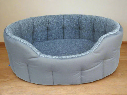 Premium Oval Bolster Style Heavy Duty Fleece Lined Machine Washable Dog Bed - Pet Supplier Store