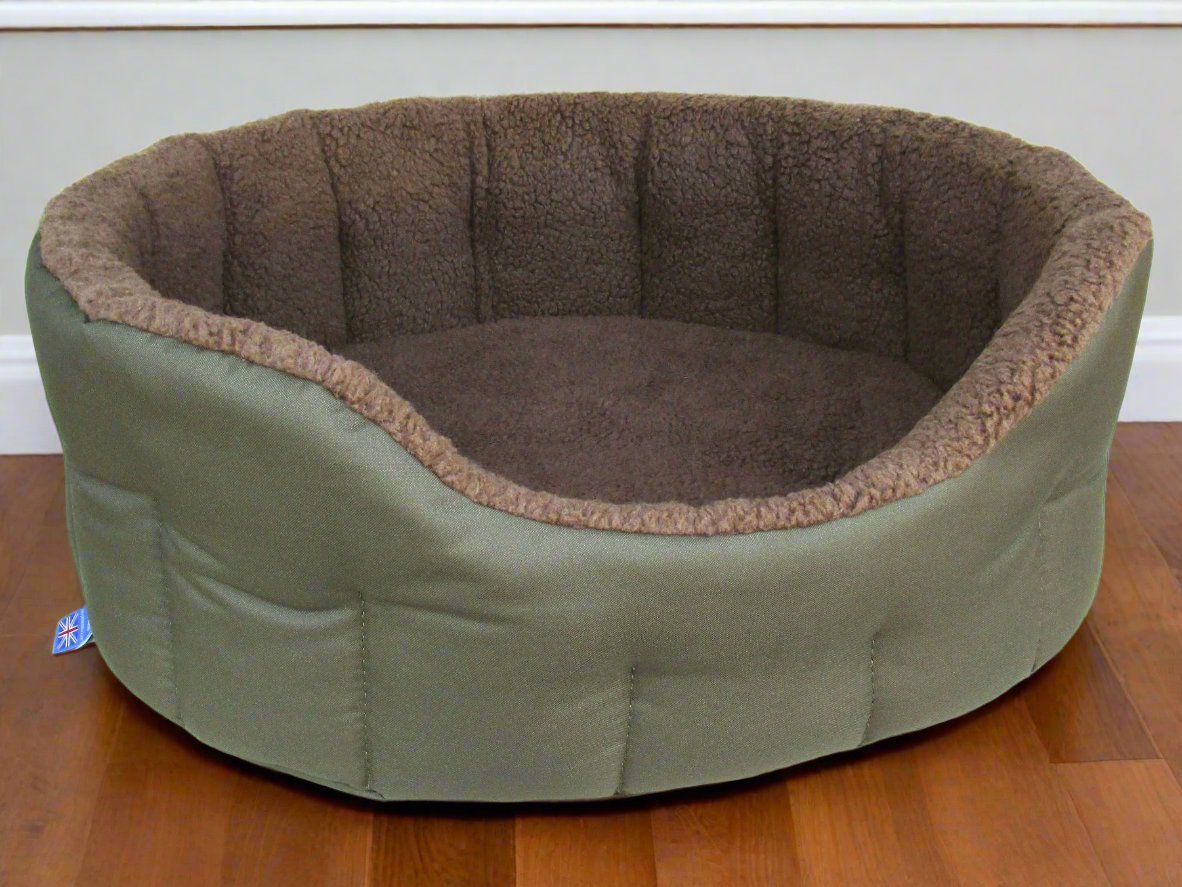Premium Oval Bolster Style Heavy Duty Fleece Lined Machine Washable Dog Bed - Pet Supplier Store