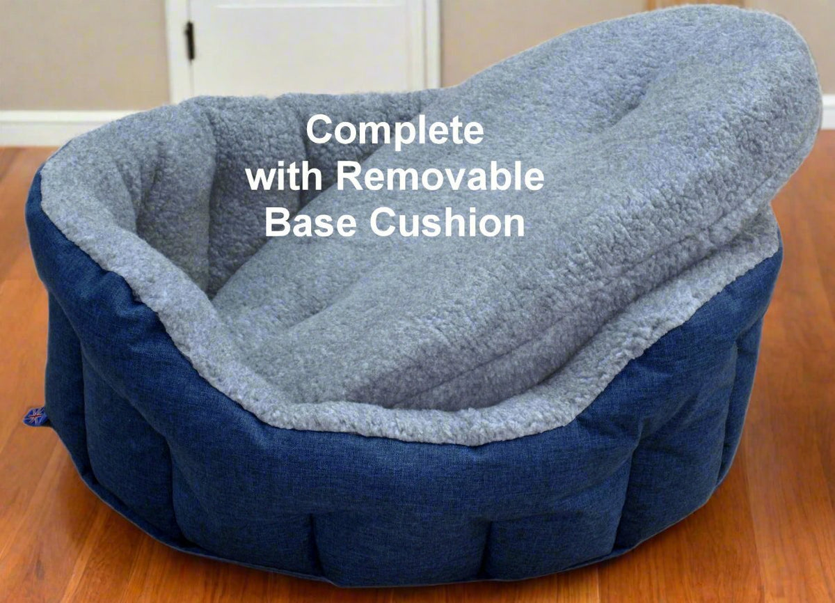 Premium Oval Bolster Style Heavy Duty Fleece Lined Machine Washable Dog Bed - Pet Supplier Store