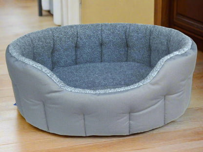 Premium Oval Bolster Style Heavy Duty Fleece Lined Machine Washable Dog Bed - Pet Supplier Store
