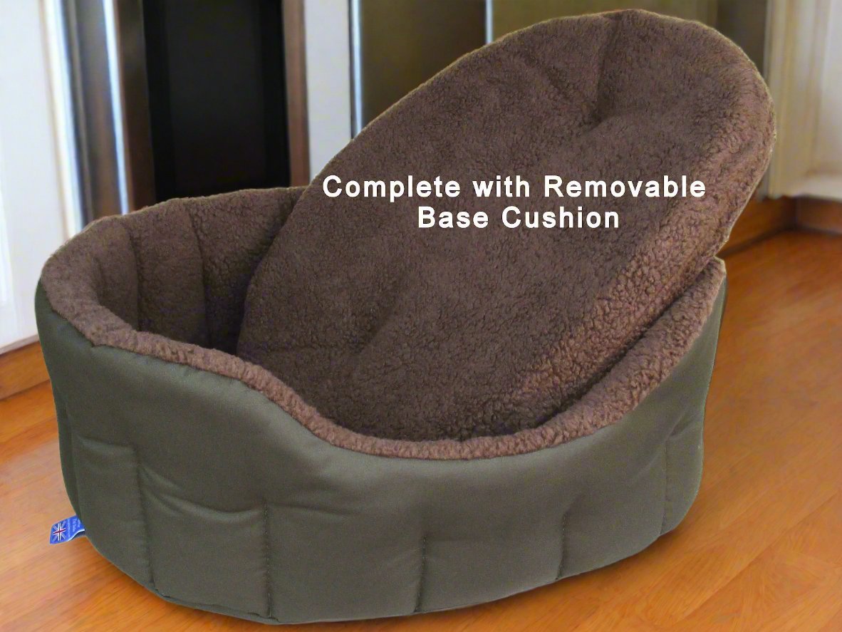 Premium Oval Bolster Style Heavy Duty Fleece Lined Machine Washable Dog Bed - Pet Supplier Store