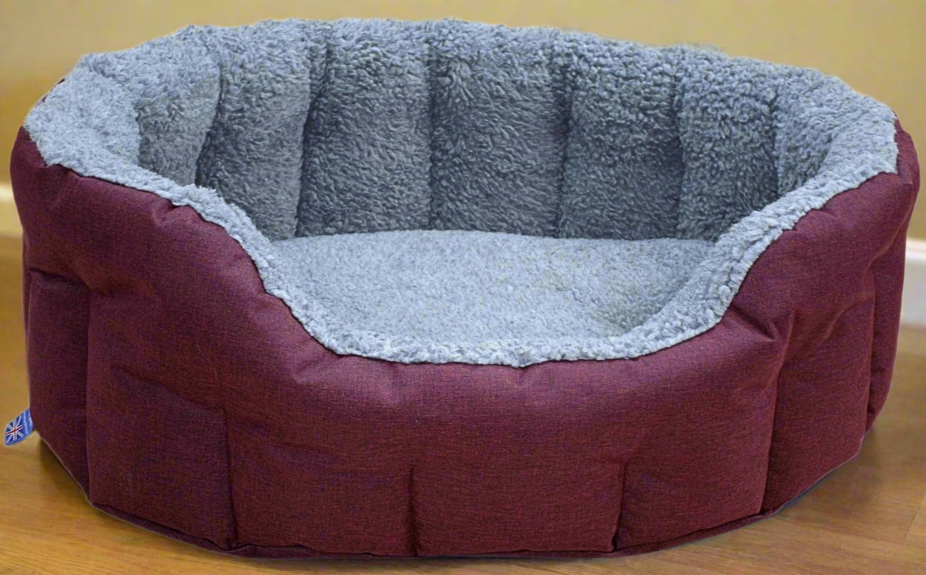 Premium Oval Bolster Style Heavy Duty Fleece Lined Machine Washable Dog Bed - Pet Supplier Store