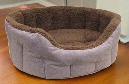 Premium Oval Bolster Style Heavy Duty Fleece Lined Machine Washable Dog Bed - Pet Supplier Store