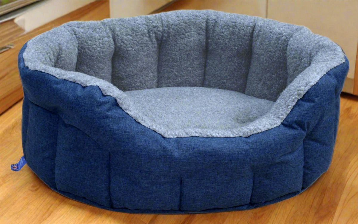 Premium Oval Bolster Style Heavy Duty Fleece Lined Machine Washable Dog Bed - Pet Supplier Store