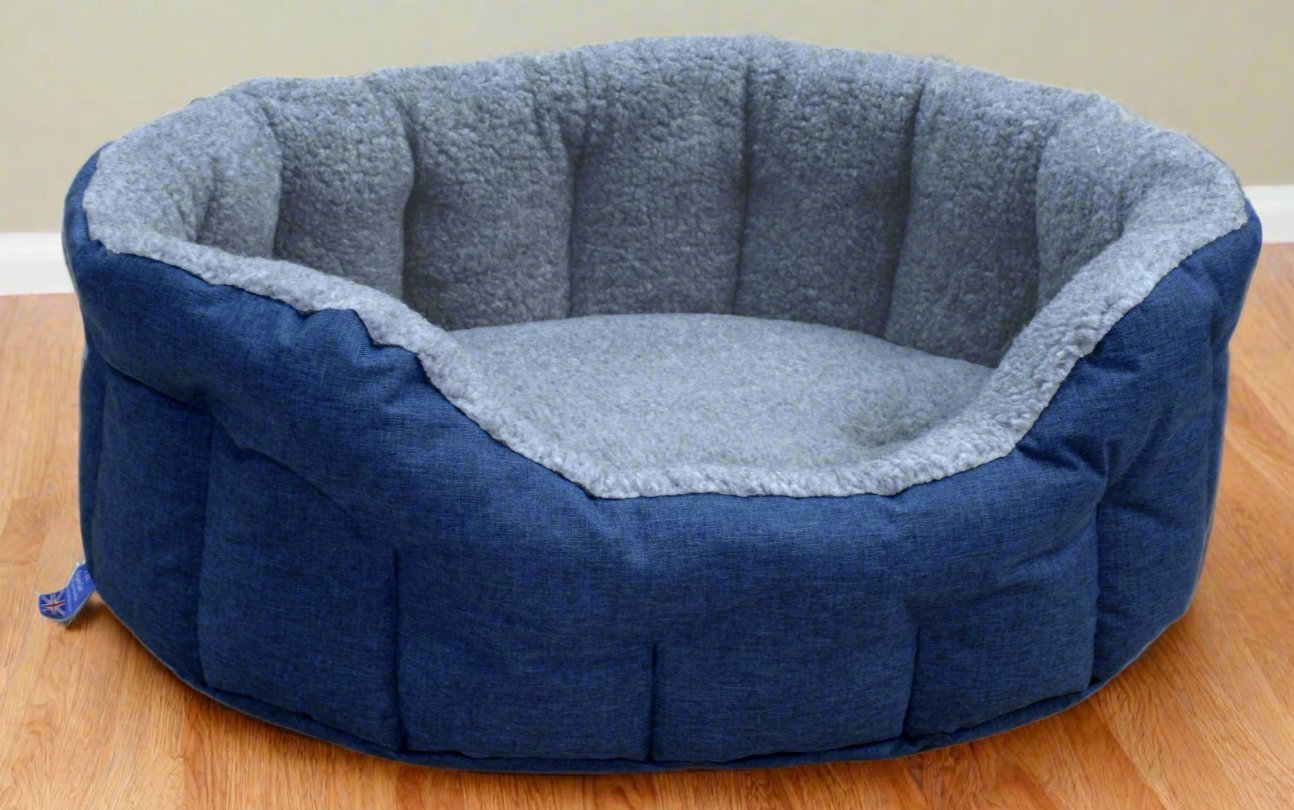 Premium Oval Bolster Style Heavy Duty Fleece Lined Machine Washable Dog Bed - Pet Supplier Store
