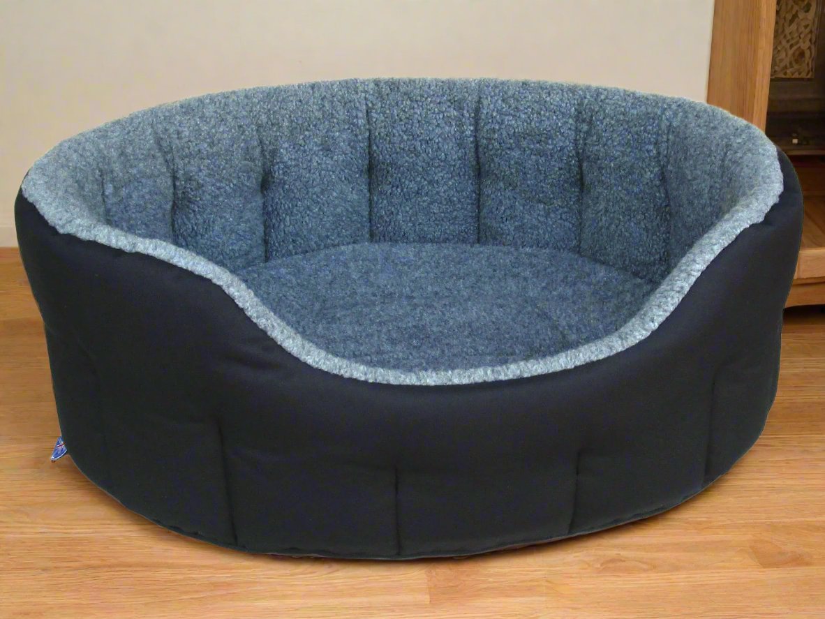 Premium Oval Bolster Style Heavy Duty Fleece Lined Machine Washable Dog Bed - Pet Supplier Store
