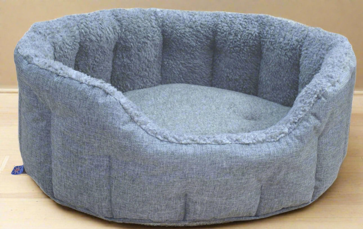 Premium Oval Bolster Style Heavy Duty Fleece Lined Machine Washable Dog Bed - Pet Supplier Store