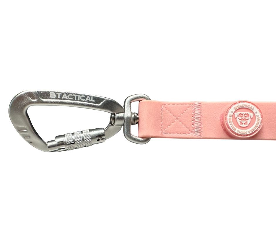 PVC BTactical™ Carabiner Clip Lead | Pastel Pink - Pet Supplier Store
