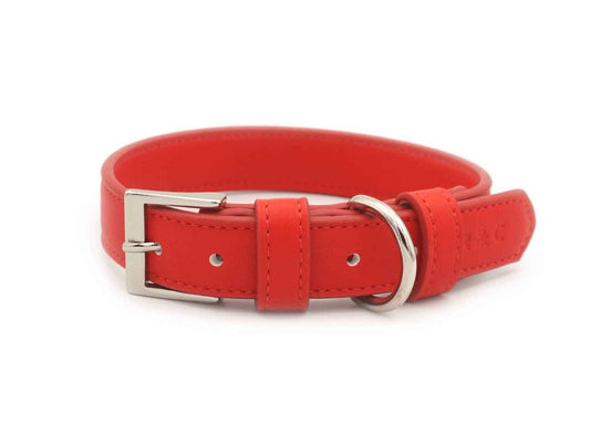 Red Leather Dog Collar - Pet Supplier Store