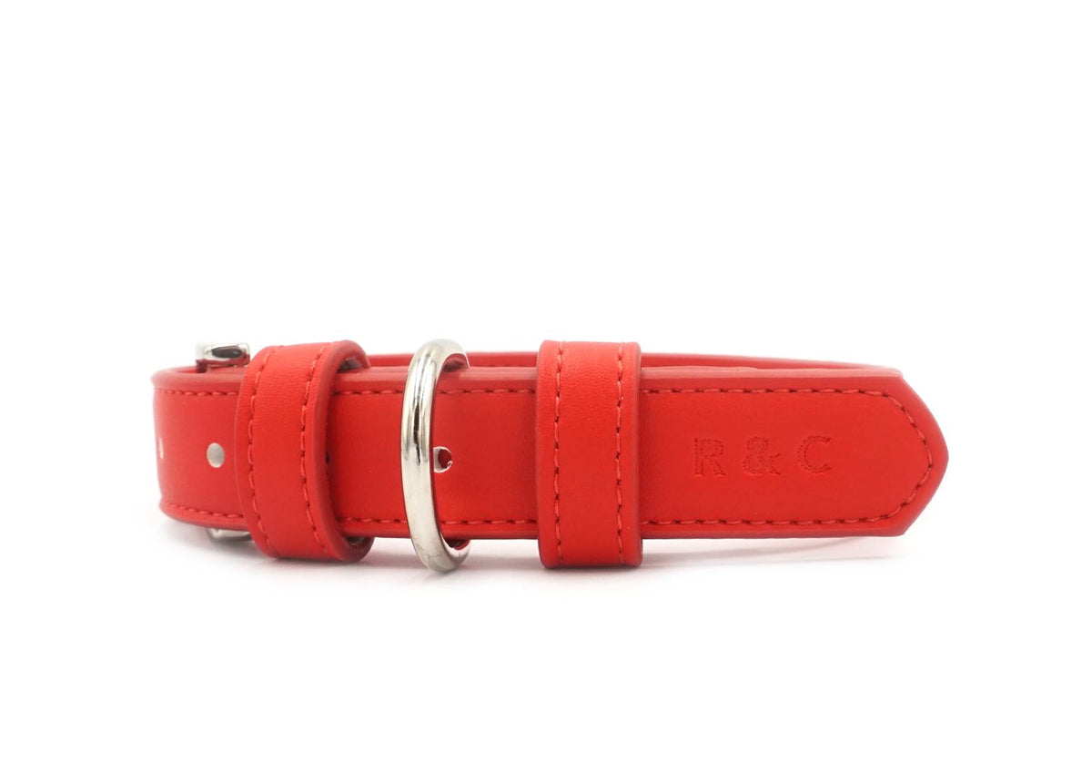 Red Leather Dog Collar - Pet Supplier Store