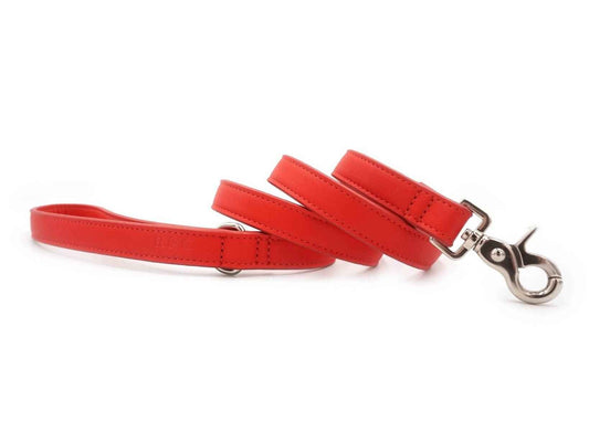 Red Leather Dog Lead - Pet Supplier Store