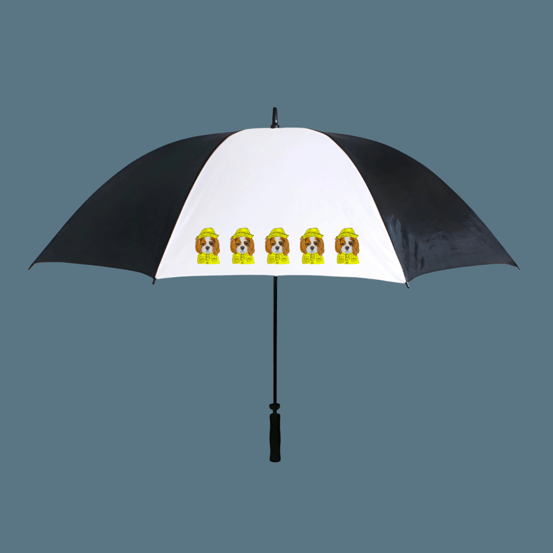 Reign or Shine: Cavalier King Charles Spaniel Golf Umbrella with Royal Attitude - Pet Supplier Store