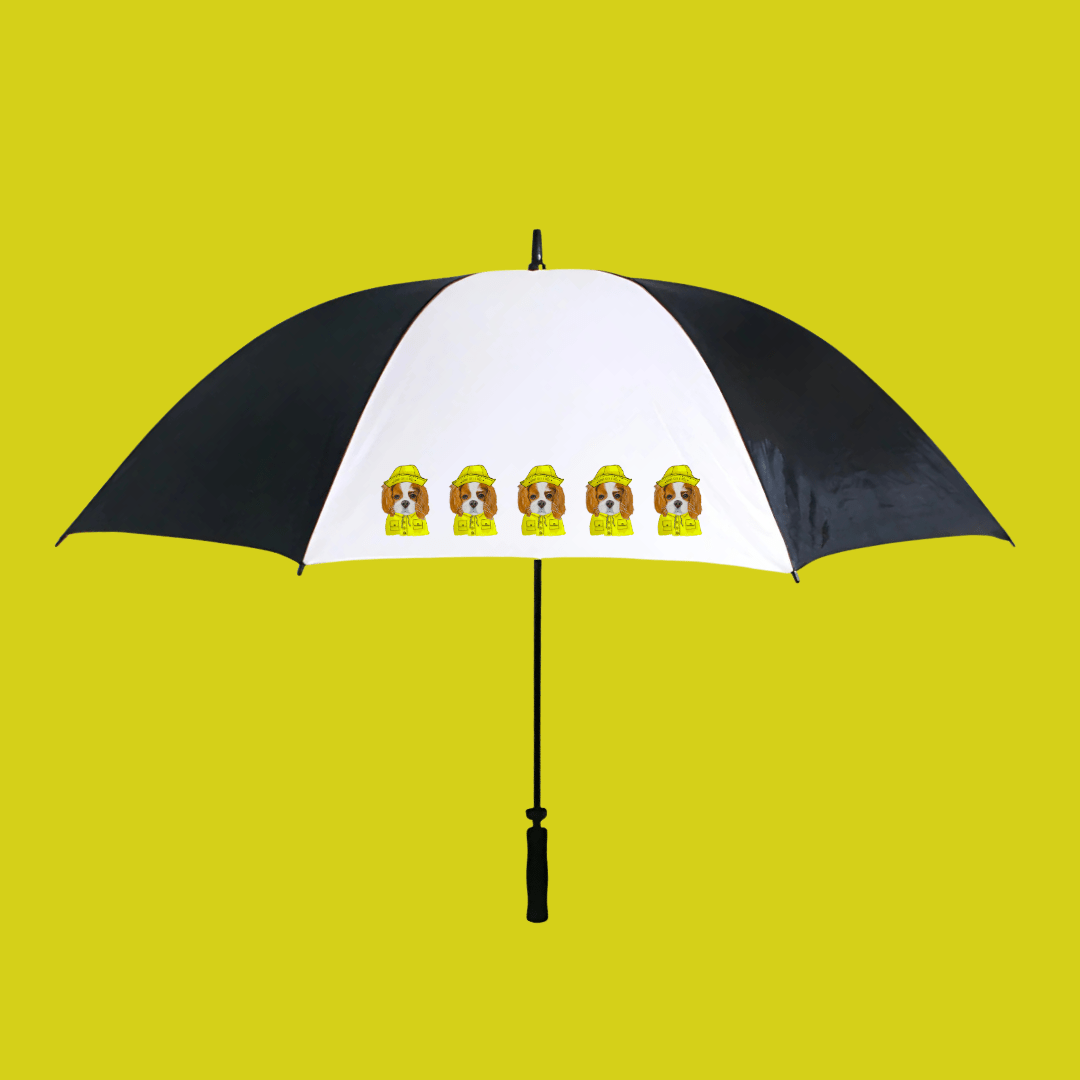 Reign or Shine: Cavalier King Charles Spaniel Golf Umbrella with Royal Attitude - Pet Supplier Store