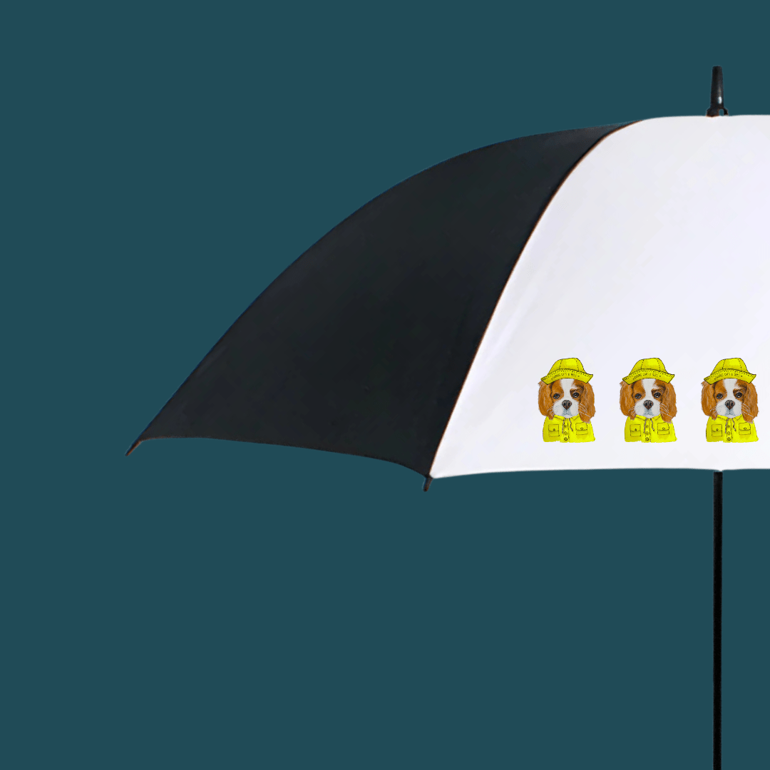 Reign or Shine: Cavalier King Charles Spaniel Golf Umbrella with Royal Attitude - Pet Supplier Store