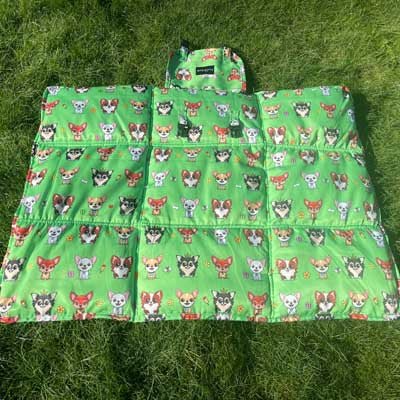 Roll and Go Signature Collection Garden Days Padded Chihuahua Print Travel Mat by My Chi and Me - Pet Supplier Store