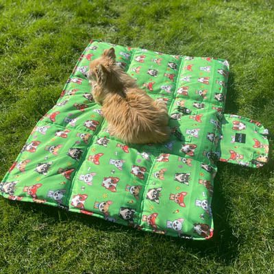 Roll and Go Signature Collection Garden Days Padded Chihuahua Print Travel Mat by My Chi and Me - Pet Supplier Store