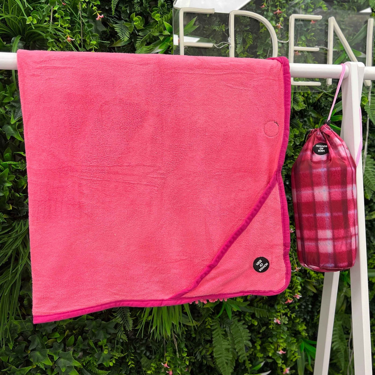 Rose Berry Plaid Dog Towel - Pet Supplier Store