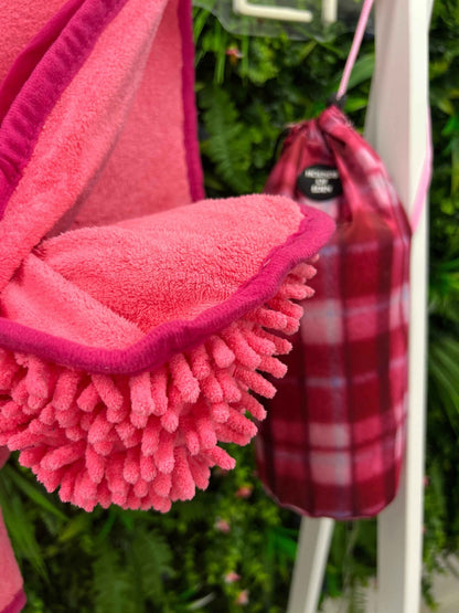 Rose Berry Plaid Dog Towel - Pet Supplier Store