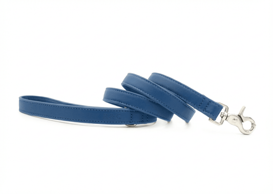 Royal Blue Leather Dog Lead - Pet Supplier Store