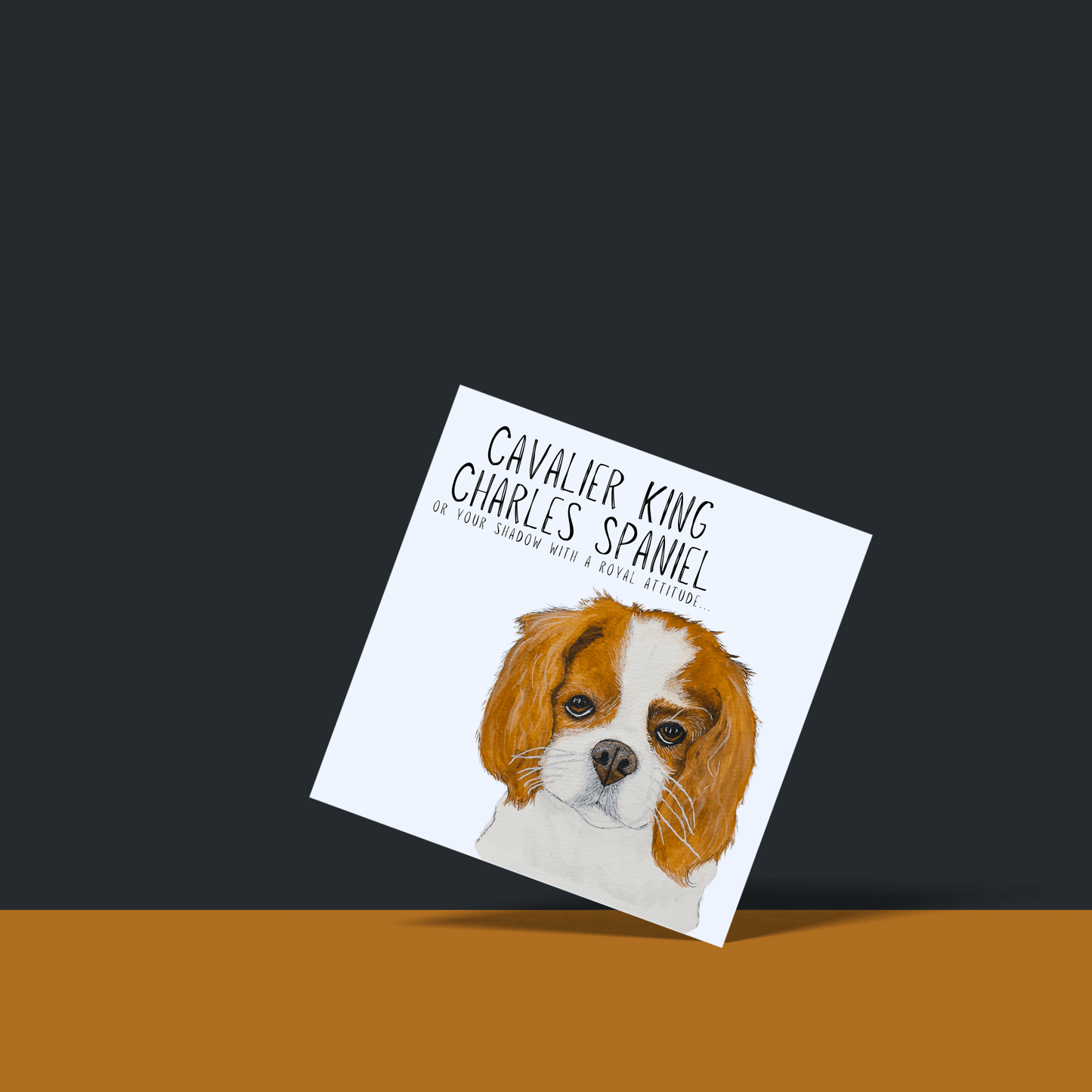 Royal Regards: High-End Cavalier King Charles Spaniel Greeting Card with Noble Sass - Pet Supplier Store