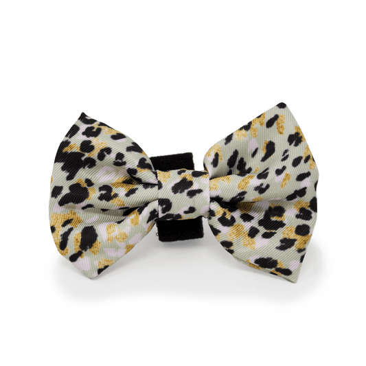 Sage Leopard Design Dog Bow Tie - Pet Supplier Store
