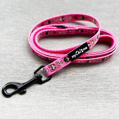 Signature Pink Chihuahua Print Exclusive Lead by My Chi and Me - Pet Supplier Store