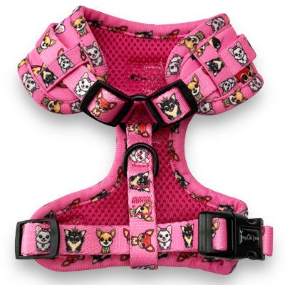 Signature Pink Chihuahua Print Exclusive Small Dog Harness by My Chi and Me - Pet Supplier Store