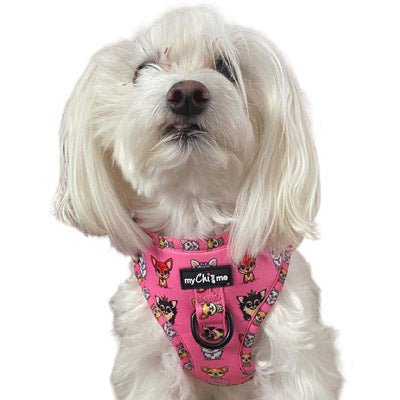 Signature Pink Chihuahua Print Exclusive Small Dog Harness by My Chi and Me - Pet Supplier Store