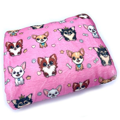 Signature Pink Chihuahua Print Exclusive Soft Cosy Fleece Blanket by My Chi and Me - Pet Supplier Store