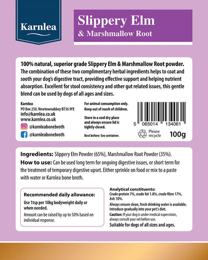 Slippery Elm & Marshmallow Root Powder - 100g - Pet Supplier Store