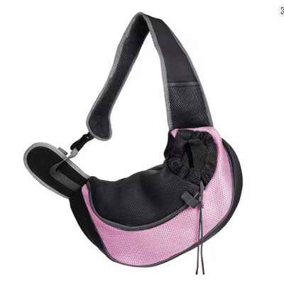 Small Dog Carrier Messenger Style Baby Pink & Grey - Pet Supplier Store