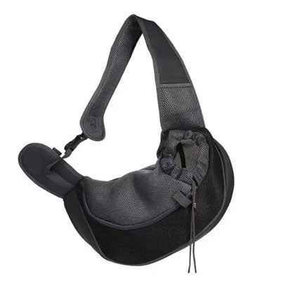 Small Dog Carrier Messenger Style Black & Grey - Pet Supplier Store