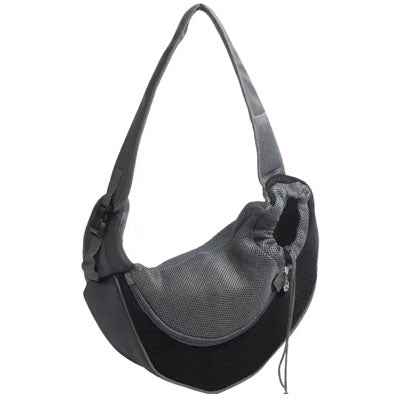 Small Dog Carrier Messenger Style Black & Grey - Pet Supplier Store