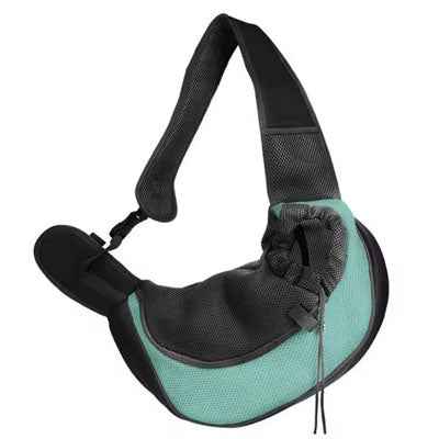 Small Dog Carrier Messenger Style Black Lake Blue & Grey 2 Sizes - Pet Supplier Store