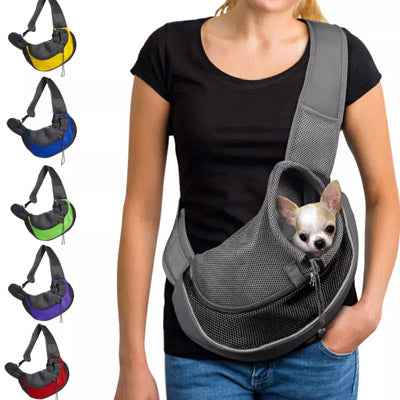 Small Dog Carrier Messenger Style Black Lake Blue & Grey 2 Sizes - Pet Supplier Store