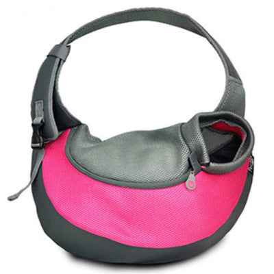 Small Dog Carrier Messenger Style Black Pink & Grey 2 Sizes - Pet Supplier Store