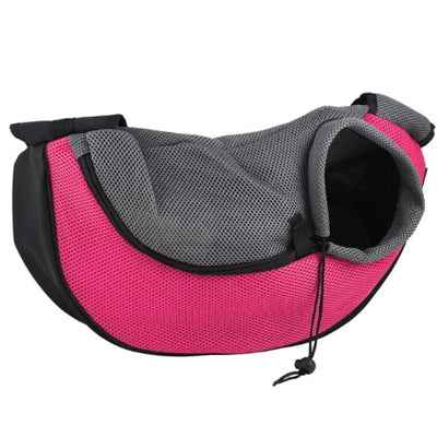 Small Dog Carrier Messenger Style Black Pink & Grey 2 Sizes - Pet Supplier Store