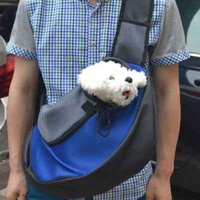 Small Dog Carrier Messenger Style Blue & Grey 2 Sizes - Pet Supplier Store